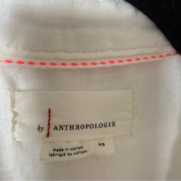 By Anthropologie Button Down Linen Tunic Shirt Size XS - Picture 7 of 13